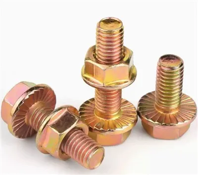 Din 6921 Qib 8.8 Yellow Zinc Flange Bolt nrog Serrations